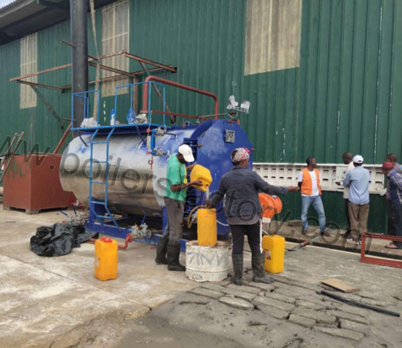 Steam boiler installation site in Nigeria