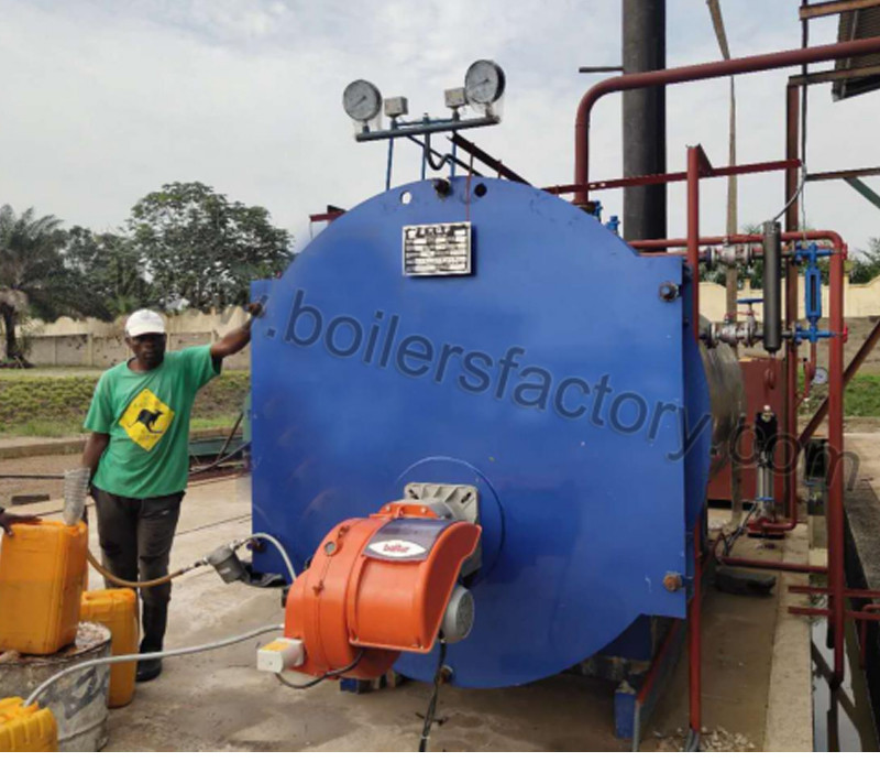 Steam boiler installation site in Nigeria