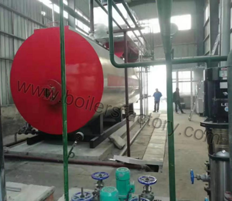 10t/h gas fired low nitrogen steam boiler is finished with installation